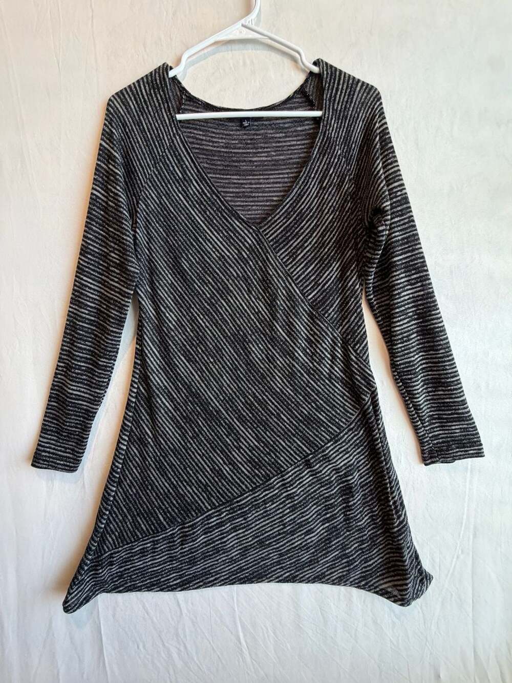 Y2K Max Edition Long Sleeve Asymmetrical Wrap-Style Tunic Top